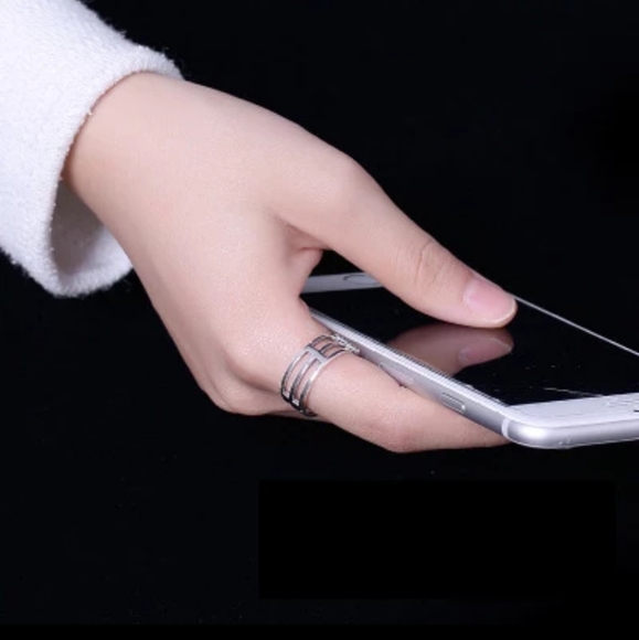 NEW 925 Silver Vintage Striped Black Pave Ring - Picture 5 of 6